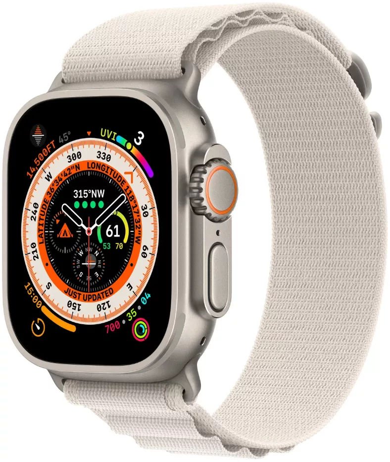 Умные часы Apple Watch Ultra Titanium Case, титановый/звездный, L, Alpine Loop